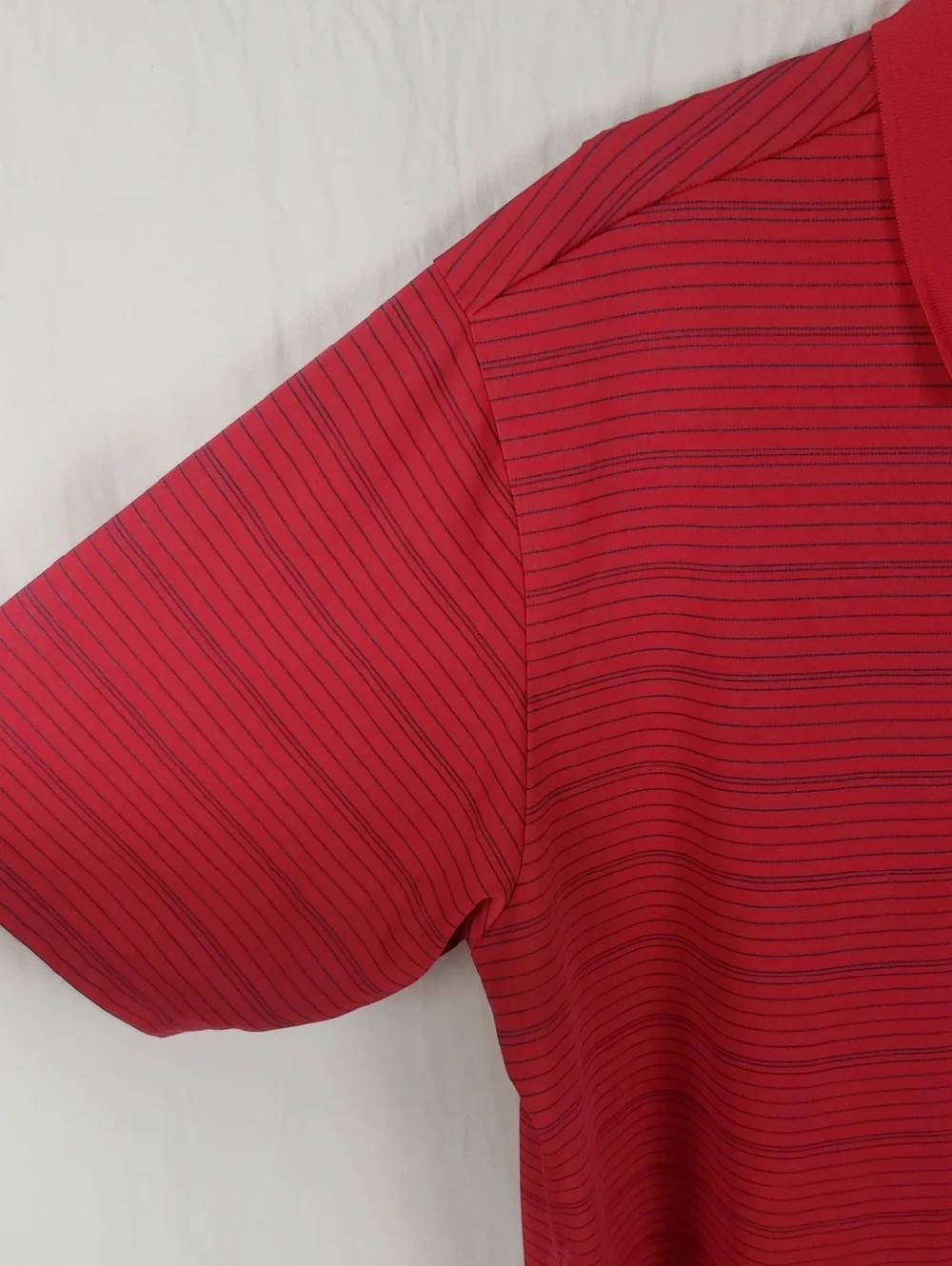 Adidas Men’s 2XL Red Striped Polo Golf Shirt